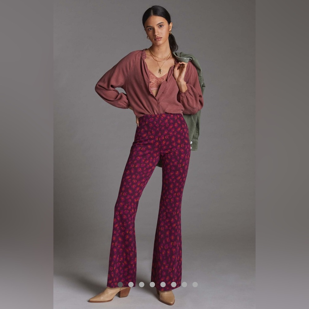 NWT Anthropologie Knit Flare Pants Size M